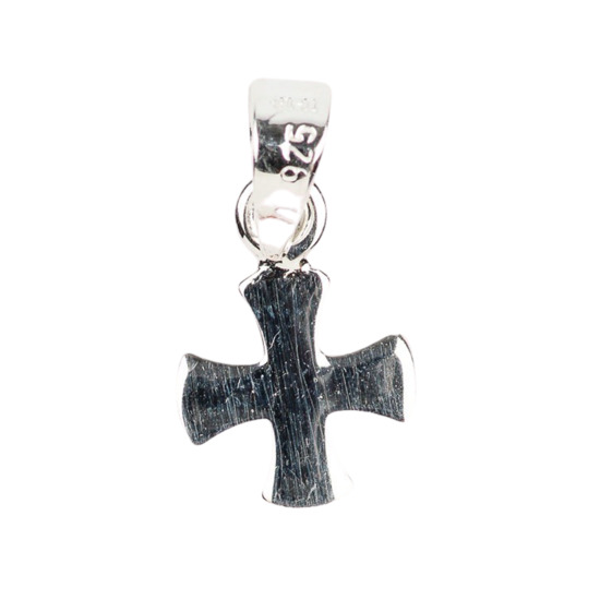 Petite croix carrée en argent 925 °/°° 0,8 cm (0,36 g). Livrée en boîte.