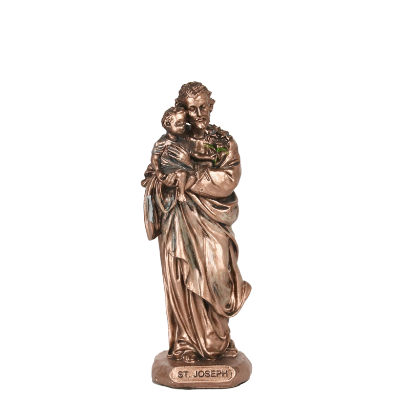 Statue bronze coulé à froid de saint Joseph, H. 10 cm 
