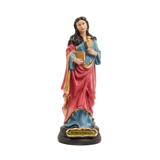 Statue en résine peinte à la main de sainte Marie Madeleine. Plusieurs tailles.