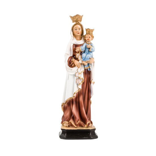 Statue en résine peinte à la main de Notre Dame du Mont Carmel. Plusieurs tailles.