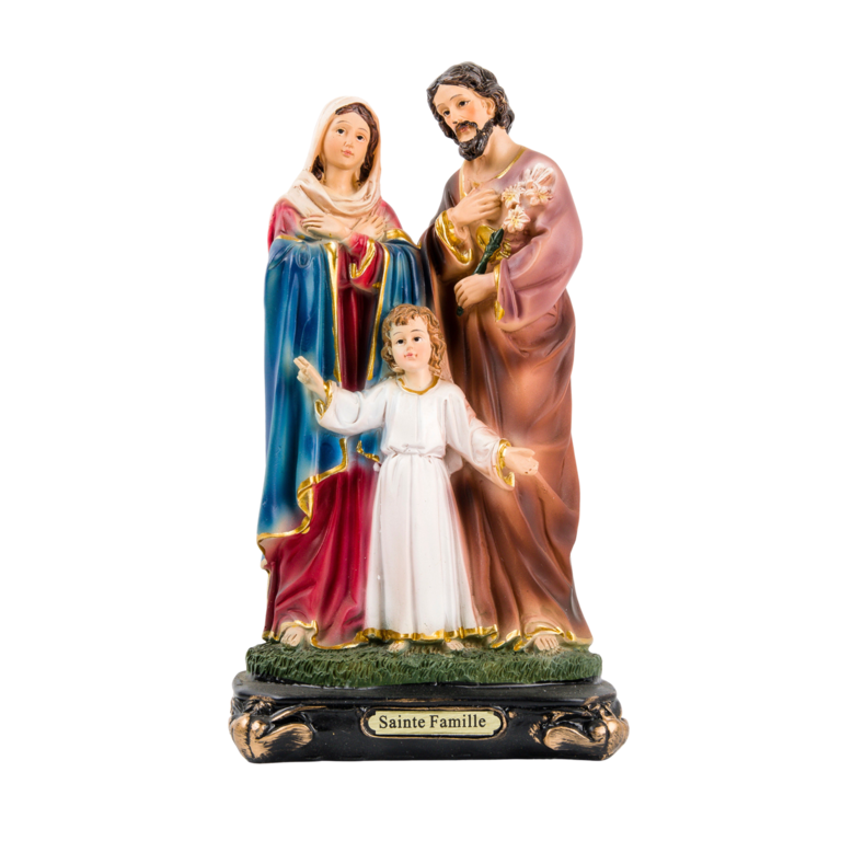 Statue en résine peinte à la main de la sainte Famille. Plusieurs tailles.