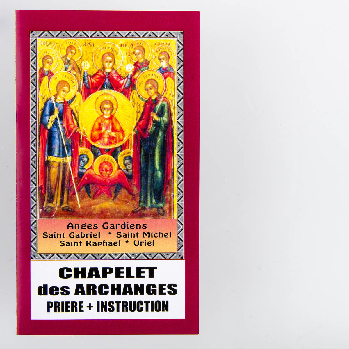 Chapelet de dévotion des archanges avec notice explicative, livré en sachet individuel.