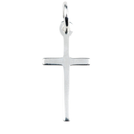 (12622) Croix de cou bâton fine en argent 925 °/°° H. 2 cm (0,96 g). Livrée en boîte