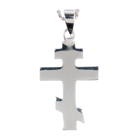 Croix de cou orthodoxe en argent 925 °/°° H. 1,6 cm (0,63 g). Livrée en boîte