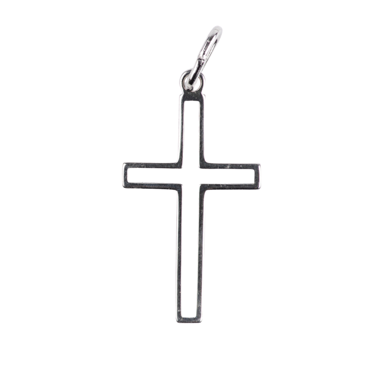 Croix de cou ajourée en argent 925 °/°° H. 2,5 cm  (0,77 g). Livrée en boîte