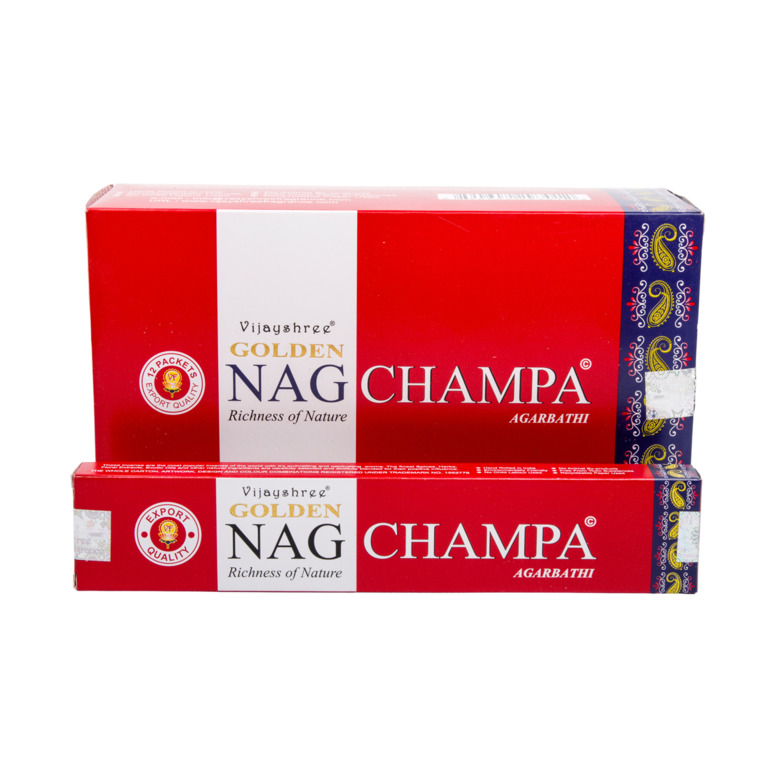 Boîte de 12 paquets de bâtonnets d'encens Golden Nag Champa 15 g de la marque Satya Sai Baba.