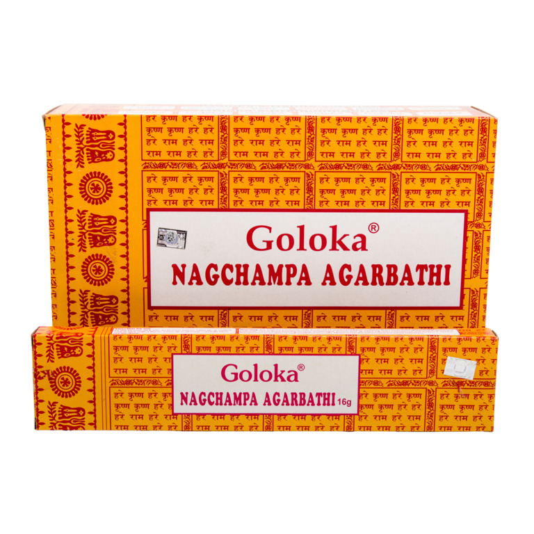 Boîte de 12 paquets de bâtonnets d'encens Goloka Nag Champa 15 g de la marque Satya Sai Baba.