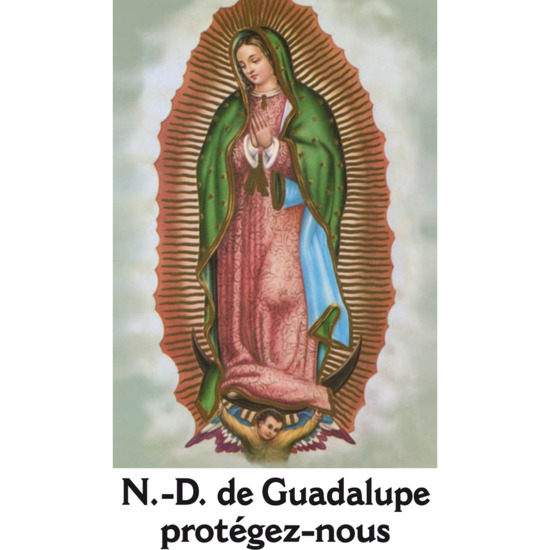 Autocollant Transparent sans prière H.5,1x3,1 cm pour veilleuse 20/24 heures de ND de Guadalupe.