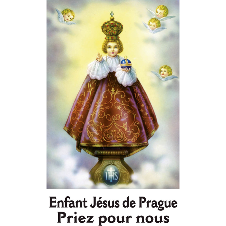 Autocollant sans prière H.6x3,65cm pour bougie 55 heures de l'Enfant Jésus de Prague