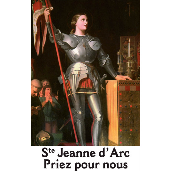 Autocollant sans prière H.6x3,65cm pour bougie 55 heures de Jeanne d'Arc