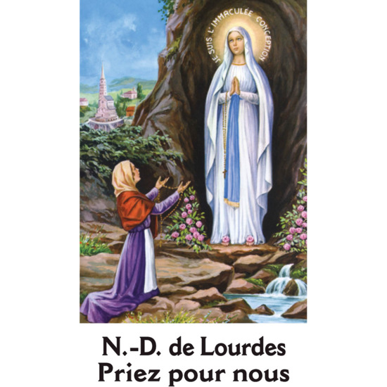 Autocollant sans prière H.6x3,65cm pour bougie 55 heures de ND de Lourdes