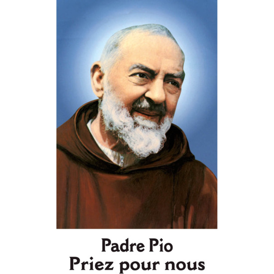 Autocollant sans prière H.6x3,65cm pour bougie 55 heures du Padre Pio