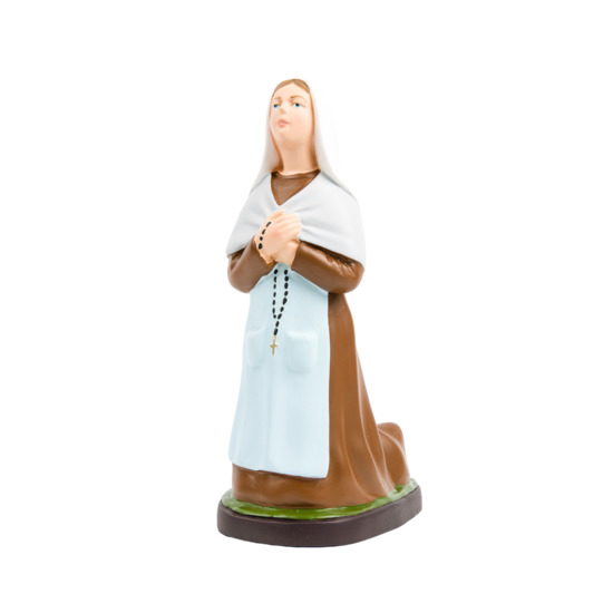 Statue en gomme et résine incassable intérieur/extérieur en couleur Ste Bernadette à genoux, plusieurs tailles. 