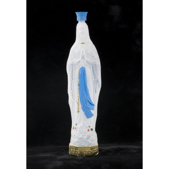 Gourde plastique Notre Dame de Lourdes décorée H.27 cm