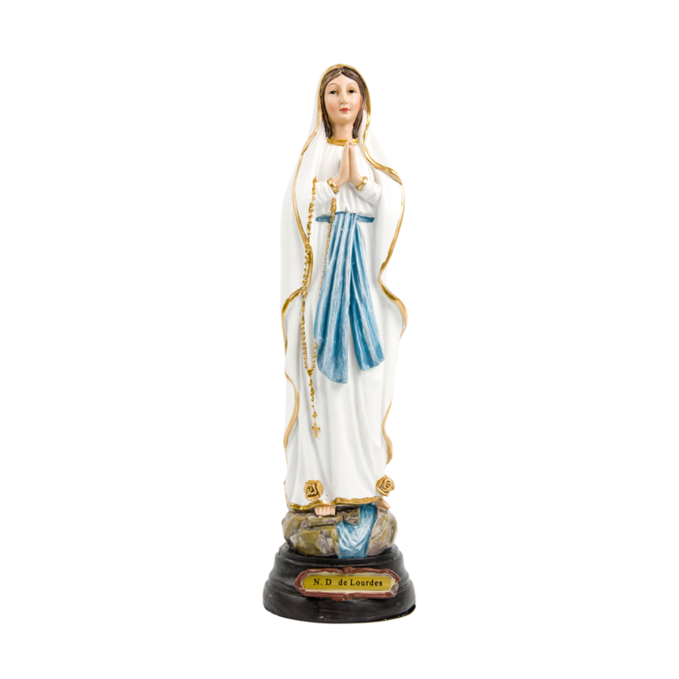 Statue en résine peinte à la main de Notre Dame de Lourdes. Plusieurs tailles.