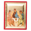Icône en bois sérigraphiée à suspendre ou à poser H. 8 x 6,5 cm livrée en boîte, plusieurs saints. 