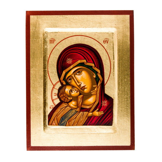 Icone en bois sérigraphiée H.17x14 cm, de la Vierge Korsum.
