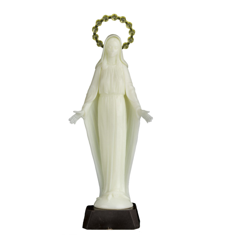 Statue fluorescente assemblée de la Vierge Miraculeuse, 2 Tailles.