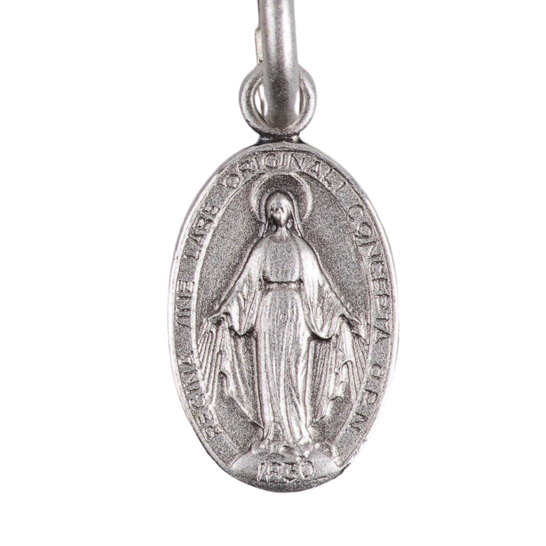 Médaille en argent 925 °/°°  de la Vierge Miraculeuse  - Texte en Latin H. 0,8 cm (0.54g). Livrée en boîte