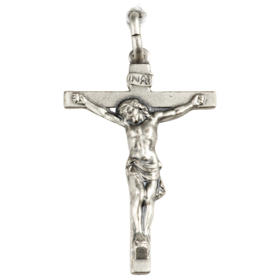 (12709) Croix de cou avec Christ en argent 925 °/°° 3 cm (2,76 g). Livrée en boîte.
