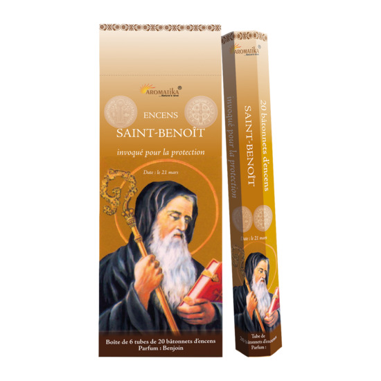 Boite de 6 tubes de 20 bâtonnets d'encens saint Benoît