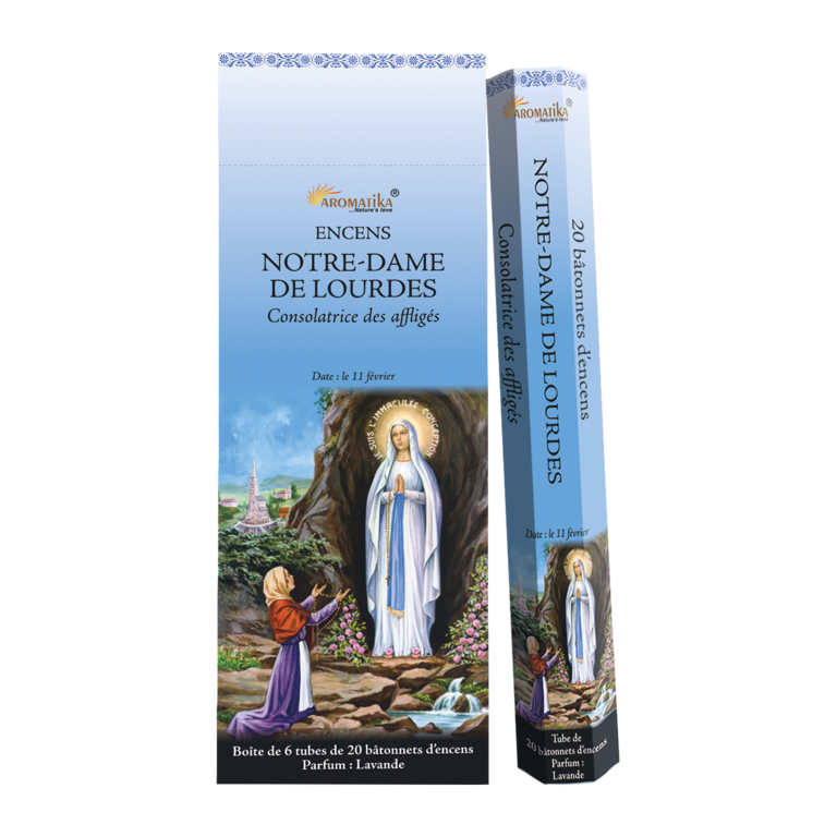 Boite de 6 tubes de 20 bâtonnets d'encens ND de Lourdes