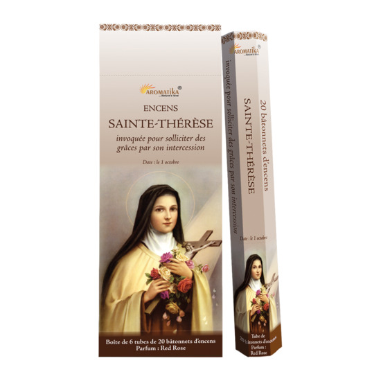 Boite de 6 tubes de 20 bâtonnets d'encens sainte Thérèse