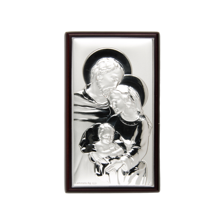 Support en bois à poser H. 9,5 x 5,5 cm sujet sur plaque laminée en argent, 2 modèles.