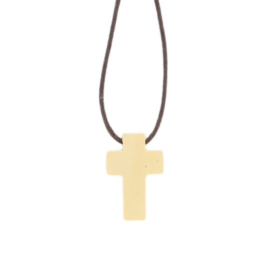 Croix de cou en bois H. 2,2 cm sans cordon.