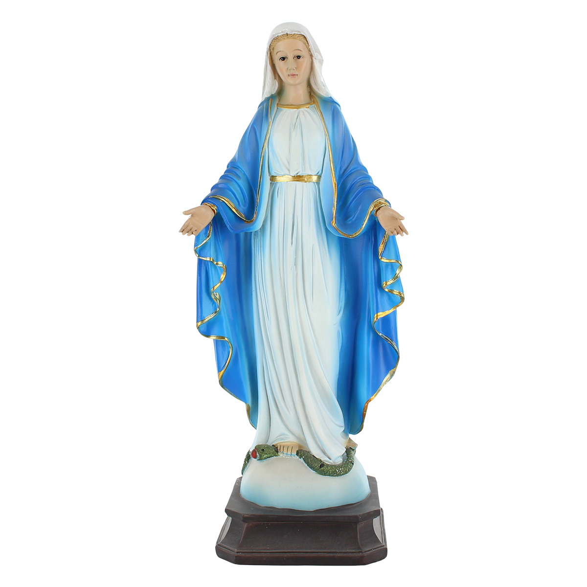 Statue en résine peinte à la main de la Vierge Miraculeuse. Plusieurs tailles.