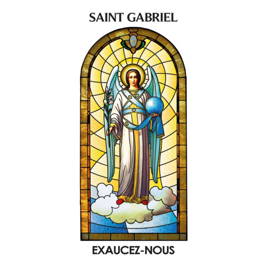 Autocollant Transparent "vitrail" sans prière H. 6 x 3,6 cm pour bougie 3 jours de saint Gabriel.