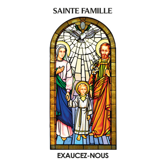 Autocollant Transparent "vitrail" sans prière H. 6 x 3,6 cm pour bougie 3 jours de la sainte Famille.