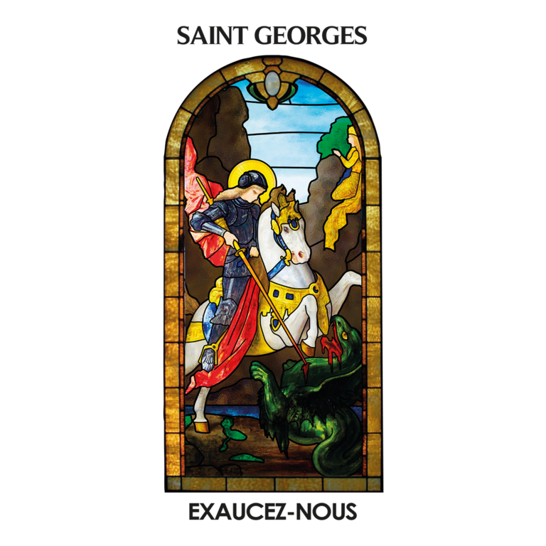 Autocollant Transparent "vitrail" sans prière H. 6 x 3,6 cm pour bougie 3 jours de saint Georges.