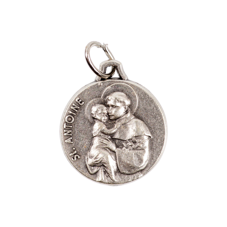 Médaille moulée ou frappée en métal couleur argentée Ø 1.8 cm. Plusieurs saints.