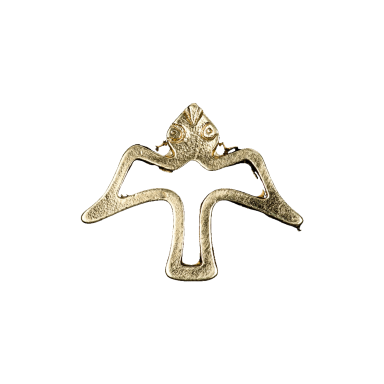 Pin´s colombe en métal couleur dorée et ajouré H. 1,7 cm.