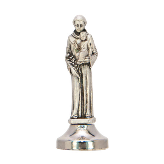 Statue en métal sur socle adhésif, Hauteur 5.5 cm, plusieurs saints.