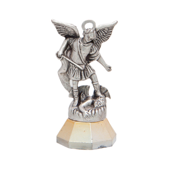 (3256) Statue en métal sur socle adhésif, Hauteur 5.5 cm, de Saint Michel