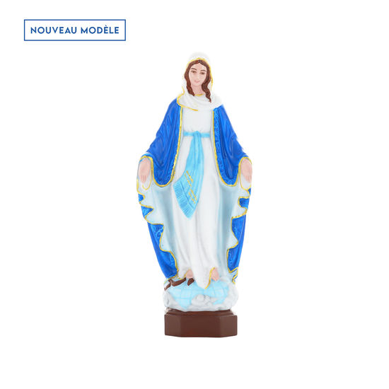 Statue en résine intérieur/extérieur en couleur de la Vierge Miraculeuse, Hauteur 15 cm. Nouveau modèle