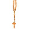 Rosaire grains en bois marron clair (20 dizaines) sur corde, Ø 8 mm, longueur au cœur 92 cm, croix en bois avec Christ .