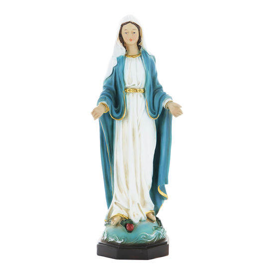 Statue en résine peinte à la main de la Vierge Miraculeuse. Plusieurs tailles. 
