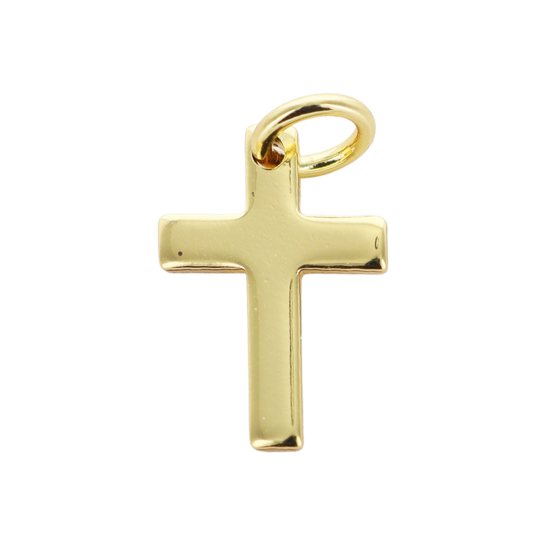 Croix de cou bâton petit modèle, dorée supérieur H. 1,2 cm.