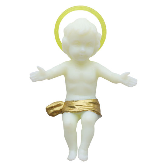 Enfant Jésus bras ouverts, fluorescent pour crèche, plusieurs tailles.