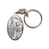 Porte-clés H. 4.5 cm en métal couleur argentée, plusieurs saints.