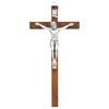 Crucifix en bois H. 15 cm avec Christ métal ou Fluo