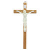 Crucifix en bois H. 15 cm avec Christ métal ou Fluo