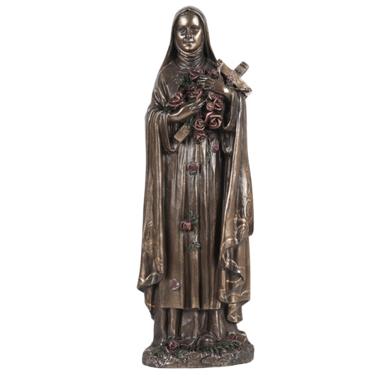 Statue bronze coulé à froid de sainte Thérèse,  H. 20 cm
