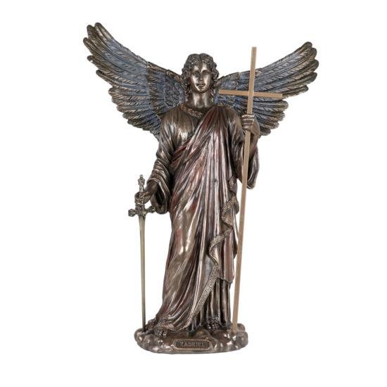 Statue bronze coulé à froid archange ZADKIEL, H. 35 cm