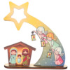 Nativité en bois avec anges et étoiles à assembler H. 18 cm