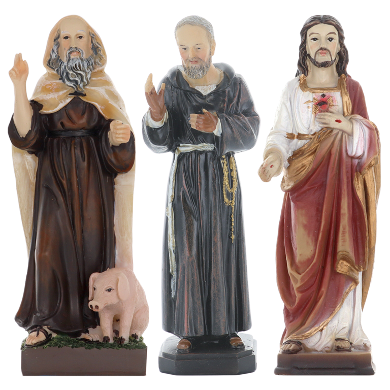 Statue en résine polychrome peinte à la main taille de 10 à 15 cm - Plusieurs Saints.