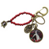 Porte-clés mousqueton de sainte Thérèse avec médaille SC de Jésus, dizainier et médaille forme rose, 10 cm